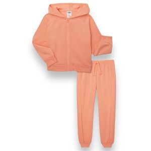 👚2/$10👗3/$12 NWT Athletic Works Orange Lightweight Zip Hoodie & Joggers M (7/8)